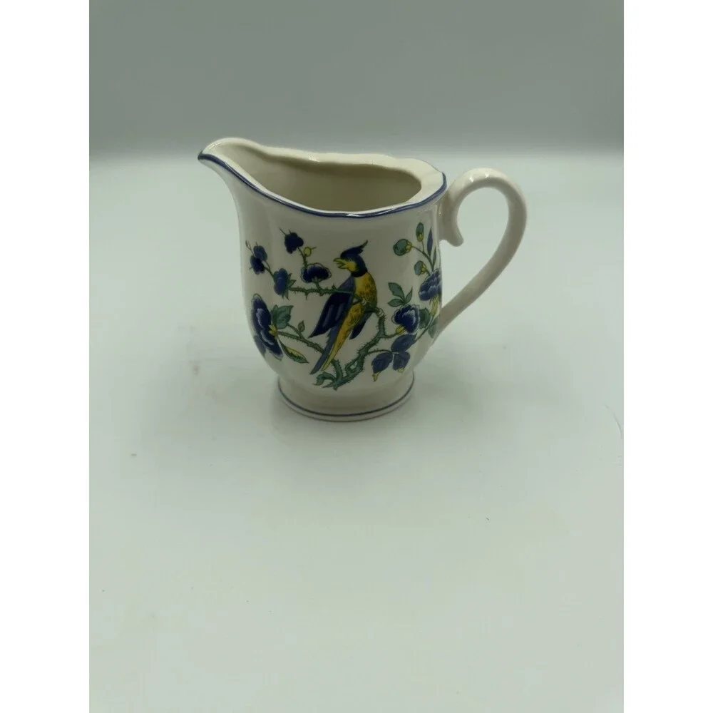 Villeroy & Boch Phoenix Blau Creamer Cream Pitcher W Germany Porcelain Blue Bird